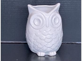 White Ceramic Owl Vase