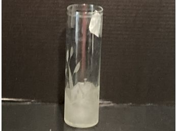 Vintage Frosted Glass Vase (9 Inches In Height)