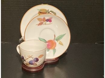 Royal Worcester Evesham Tea Cup, Saucer And Bread Plate