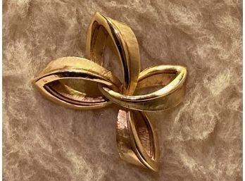 Vintage Brushed Gold Tone Trifari Knot Bow Pin