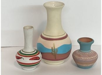 Vintage Set Of Three (3) Southwest Pottery Pieces