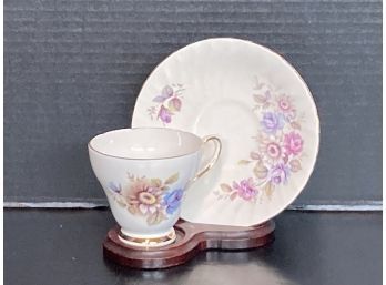 Vintage Royal Sutherland Footed Tea Cup And Saucer Set