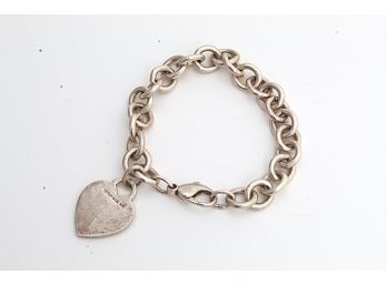 Tiffany & Co. Sterling Silver Heart Tag Bracelet, 1.125 Troy Ounces
