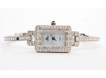 Vintage Deco Style Cenere Stainless Steel And CZ Watch