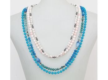 Four Nice Quality Stone Bead Necklaces