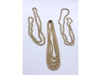 Three Fashion Pearl Necklaces