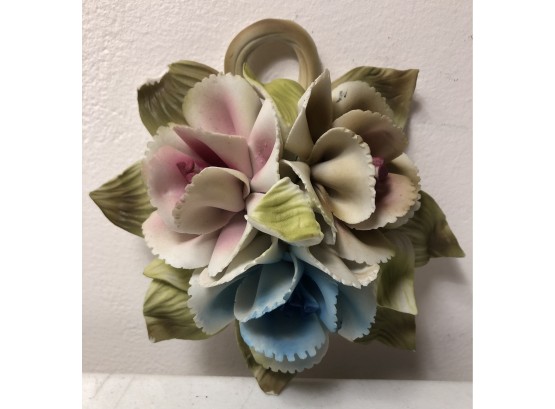 Handmade Porcelain Sculpture Of Wall Flowers 5 Wide