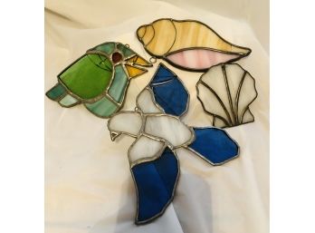 Lot Of Stained Glass With Flaws