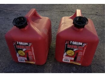 Handy Pair Of Two Gallon Gas Cans