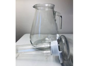 Glass Pitcher With Insert For Ice