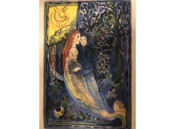 Marc Chagall Lithograph The Bride Or La Mariee By Chromist Marc Kniebihler- Limited Edition