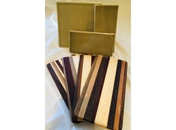 Mixed Wood Mini Cutting Boards And Tile Trivets