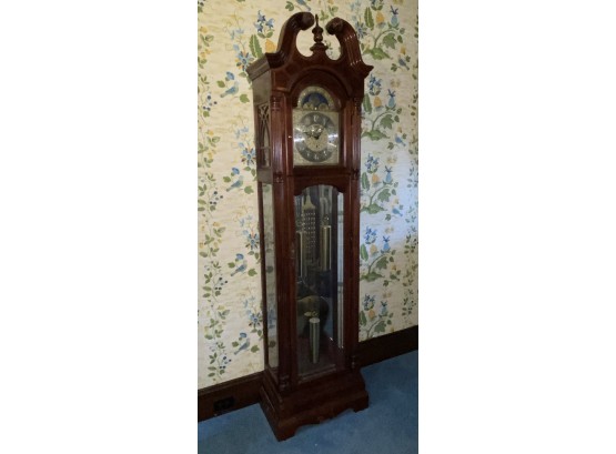 Howard Miller Grandfather Clock 610-596 Chimes Brass Accents