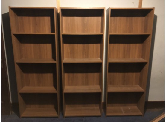 All Three Bookshelves 24x66x9 Very Practical Size Laminate Over Particle Board Clean And Useful Matching