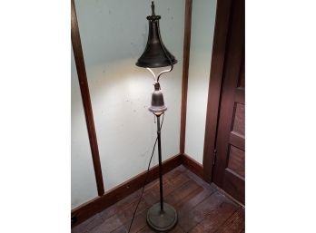 Antique Double Bell Brass? Metal Floor Lamp