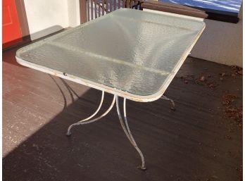 Rectangular Wrought Iron Patio Table With Glass Top