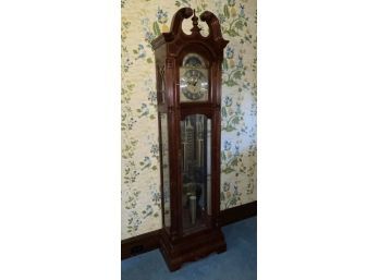 Howard Miller Grandfather Clock 610-596 Chimes Brass Accents