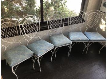Five Wrought Iron Chairs 16.5'x37'x15.5'  Solid Chairs