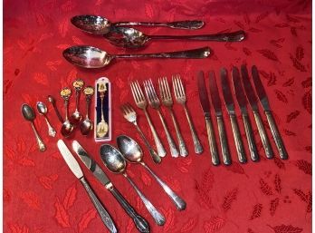 Vintage Sterling Silver And Lady Betty Silver Plate Serving And Flatware Rochambeau Lt Gov. Jabez Bowen 1780