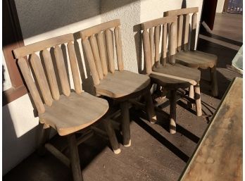 Four Walpole Cedar Chairs Solid 16.6'x34'x19' Clean Porch Used Not Exposed To The Elements