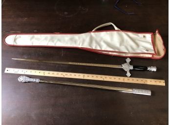 Sword Knights Of Columbus With Sheath And Travel Case 34x4.5 Clean