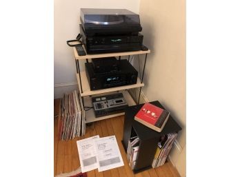 Onkyo Stereo Turntable System On Stand Receiver TX-9211 CD Changer DX-C340 Record Player CP-1400A Panasonic