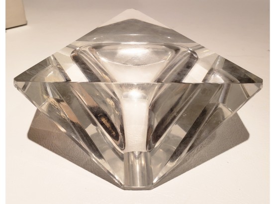 Hand Cut Lead Crystal From Czechoslovakia With Original Box Decorative (Ashtray?)