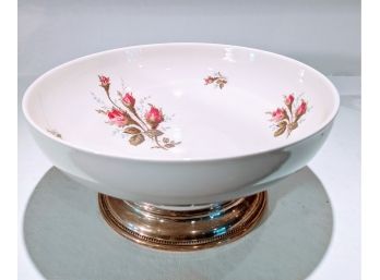 Georgeous Rosenthal Bowl With Sterling Silver Stamped Base Exc. Condition