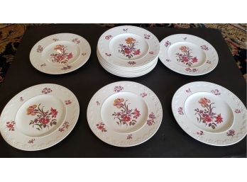 12 Cotswold English Floral Plates 8.4 Inches Round