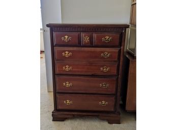Bassett Solid Wood Dresser Cherry With Brass Hinges - Beautifully Made Exc. Condition