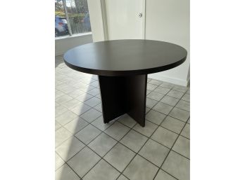 Espresso Color Round Conference Table-two Of Two For Sale