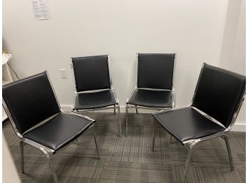 Black And Chrome Side Chairs