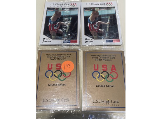 4 - 1991 Bruce Jenner Showing USA Olympic Sealed Packs    5 Cards Per Pack     Lot Is For 4 Packs