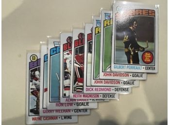 1976 Topps Hockey 9 Card Lot