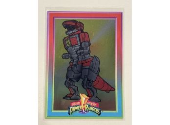 1994 Saban Mighty Morphin Power Rangers Foil Subset Card #8 Of 12  Tyrannosaurus Dinozord