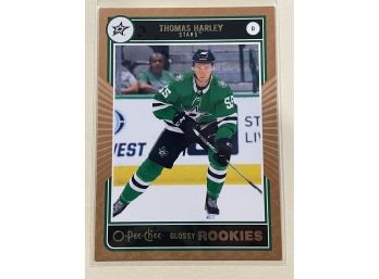 2021 Upper Deck O-Pee-Chee Glossy Rookies Thomas Harley Gold Parallel Card# R-16