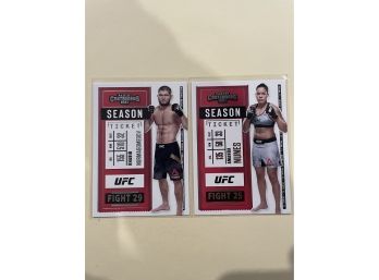 2021 UFC Panini Chronicles Contenders 2 Card Lot  Amanda Nunes  Khabib Nurmagomedov