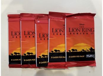 1991 Skybox The Lion King Series Il Trading Cards    8 Card Packs     Lot Is For 5 Packs