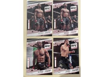 2021 UFC Panini Chronicles Prestige 4 Card Lot Adesanya Usman Nurmagomedov    One Pink Parallel