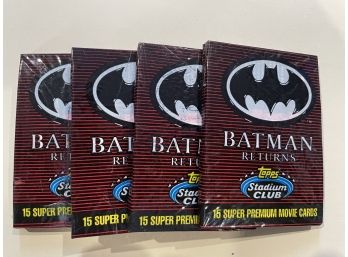 4 - 1991 Topps Stadium Club Batman Returns Super Premium Movie Cards    15 Card Packs    Lot Is For 4 Packs