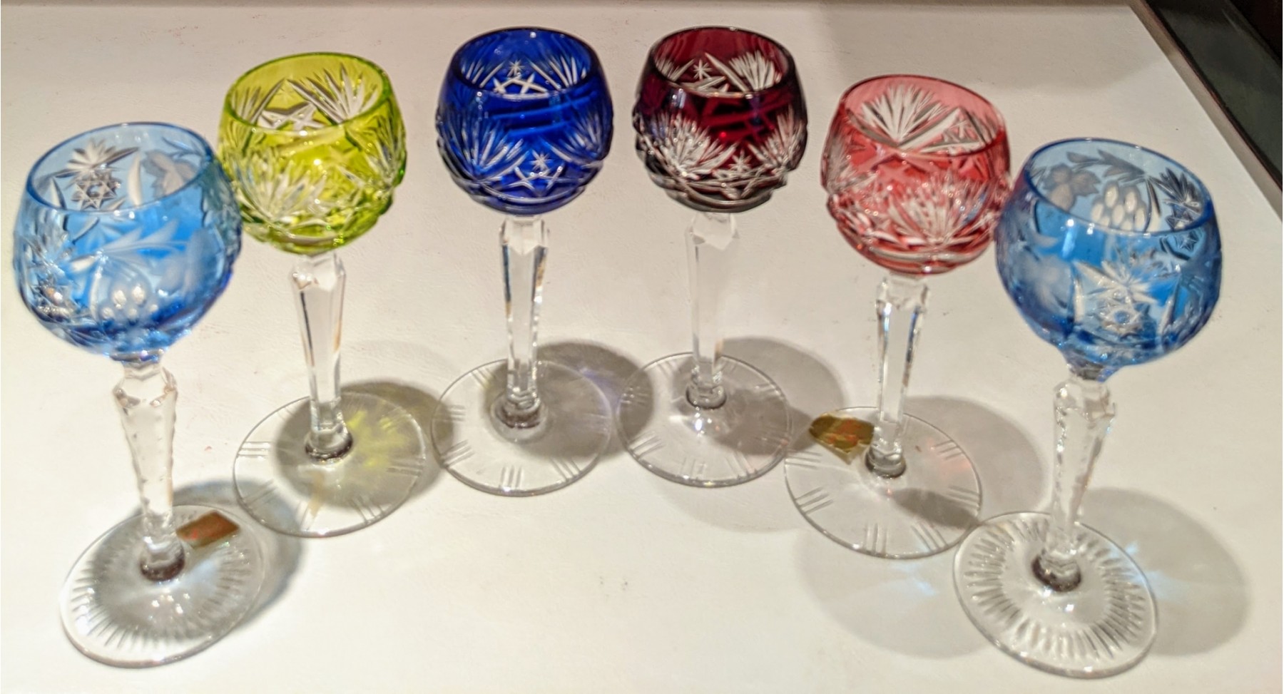 Czech. Crystal Glasses In Multi Colors #1070154 | Auctionninja.com