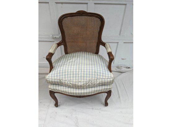 Country French Louis XV Style Cane Back Bergere Arm Chair Or Parlour Chair