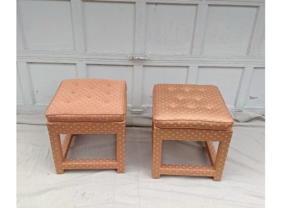 2 Great MCM Ottomans.  Fabric In Very Good Condition - But Would Be Fun To Update And Re-upholster