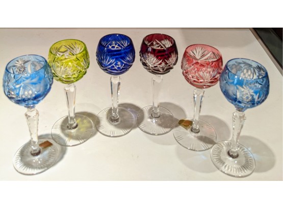 Czech. Crystal Glasses In Multi Colors
