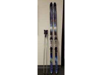 Salomon Blue Force 9 1.25 Skis And Rossignol Poles (green/silver)