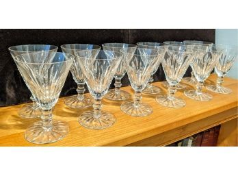12 Vintage Crystal Unleaded Wine Glasses ( Smaller)