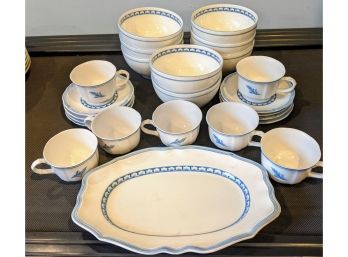 8 Bowls, 7 Cups And 8 Saucers With One Serving Platter, Villeroy And Boch
