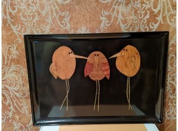 Three Little Birds Or Three Talking Owls? Fabulous Vintage Laminated MCM Tray