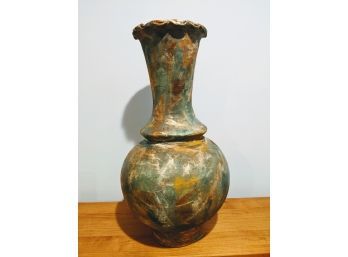 Extra Large / Tall Hand-Painted Clay Pottery Urn