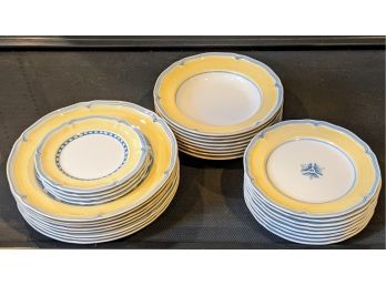 Villeroy And Boch Dishes 8 Dinner, 8 Lunch, And 8 Bowls With 4 Bread Plates